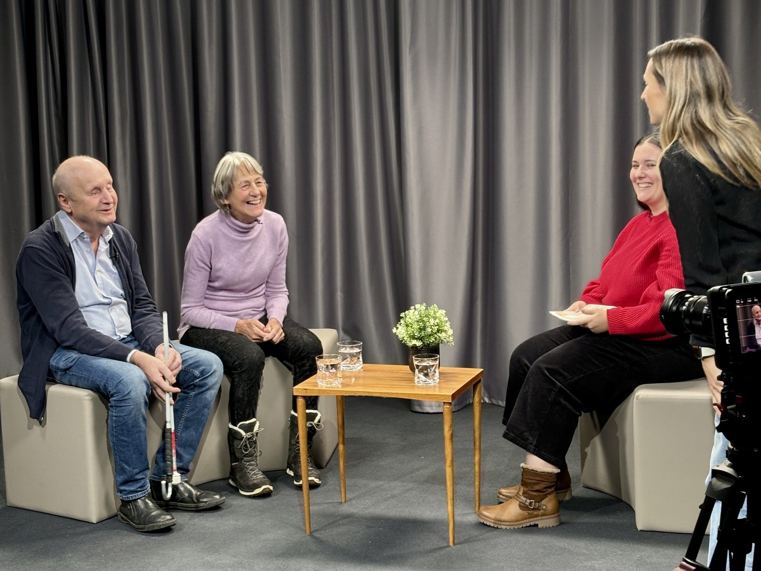 Evelyn Czerny und Obm. Josef Schinwald im FS1-Studio 